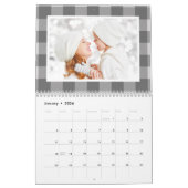 Rustieke Buffalo Plaid Boerderij Familiefoto 2024 Kalender (Jan 2026)