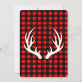 Rustieke Buffalo Plaid Deer Antlers Kerstfoto Feestdagenkaart (Achterkant)