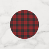 Rustieke Buffalo Plaid FOTO Goud Rood Monogram Confetti (Kleine voorkant)