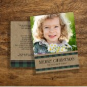 Rustieke Buffalo Plaid Groen Vrolijk Kerstfeest Fo Briefkaart