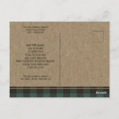 Rustieke Buffalo Plaid Groen Vrolijk Kerstfeest Fo Briefkaart (Achterkant)