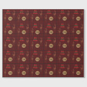 Rustieke Buffalo Plaid Herten Monogram Beginletter Cadeaupapier (Vlak)