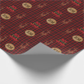 Rustieke Buffalo Plaid Herten Monogram Beginletter Cadeaupapier (Hoek)