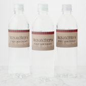 Rustieke Buffalo Plaid Houthakker Verjaardag Thema Waterfles Etiket (Flessen)