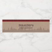 Rustieke Buffalo Plaid Houthakker Verjaardag Thema Waterfles Etiket (Enkel label)