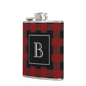 Rustieke Buffalo Plaid Houthakkers Monogram Initia Heupfles (Links)