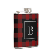 Rustieke Buffalo Plaid Houthakkers Monogram Initia Heupfles (Rechts)