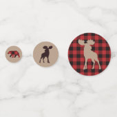Rustieke Buffalo Plaid Houthakkers Thema Baby Show Confetti (Achterkanten)