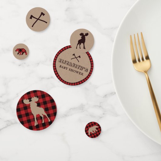 Rustieke Buffalo Plaid Houthakkers Thema Baby Show Confetti (Groep)