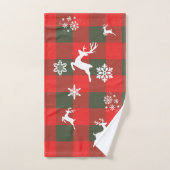 Rustieke Buffalo Plaid Kerst Handdoekenset Bad Handdoek (Handdoek)