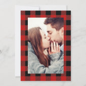 Rustieke Buffalo Plaid & Kraft bruiloft uitnodigin Kaart (Achterkant)