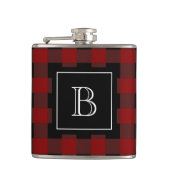 Rustieke Buffalo Plaid Lumberjack Monogram Initiaa Heupfles (Voorkant)