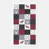 Rustieke Buffalo Plaid Patchwork Rood Wit Kerstmis Servet (Voorkant)