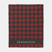 Rustieke Buffalo Plaid Pine Tree | familienaam Fleece Deken (Voorkant)