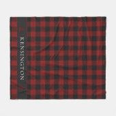 Rustieke Buffalo Plaid Pine Tree | familienaam Fleece Deken (Voorkant (Horizontaal))