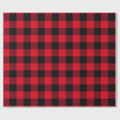 Rustieke Buffalo Plaid Rood en Zwart Eenvoudig Pat Cadeaupapier (Vlak)