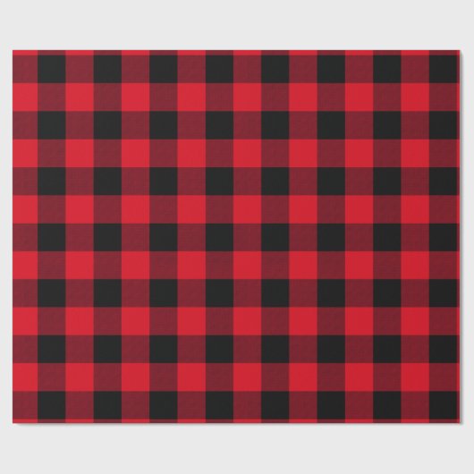Rustieke Buffalo Plaid Rood en Zwart Eenvoudig Pat Cadeaupapier (Vlak)