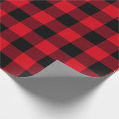 Rustieke Buffalo Plaid Rood en Zwart Eenvoudig Pat Cadeaupapier (Hoek)