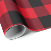 Rustieke Buffalo Plaid Rood en Zwart Eenvoudig Pat Cadeaupapier (Rol Hoek)