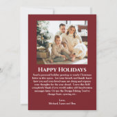 Rustieke Buffalo Plaid Rood en Zwart Foto Kerstmis Feestdagenkaart (Achterkant)