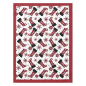 Rustieke Buffalo Plaid Stocking Snowflakes Kerstmi Tafelkleed (Voorkant)