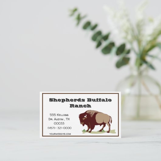 Rustieke Buffalo Ranch stijl Visitekaartje (Staand voorkant)