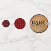 Rustieke Buffalo ruit FOTO Goud Rood Monogram Confetti (Voorkanten)
