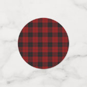 Rustieke Buffalo ruit FOTO Goud Rood Monogram Confetti (Kleine voorkant)