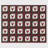 Rustieke Buffalo ruit Hertenkop Kerstmis Cadeaupapier (Vlak)