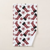 Rustieke Buffalo ruit sok Sneeuwvlokken Kerstmis Bad Handdoek (Handdoek)