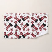 Rustieke Buffalo ruit sok Sneeuwvlokken Kerstmis Bad Handdoek (Handdoek)