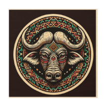Rustieke Buffalo Wood Wall Art