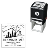 Rustieke Buiten: Bergen Bomen Naam Adres #2 Zelfinktende Stempel (In situ)