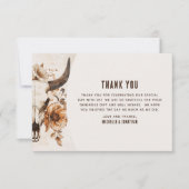 Rustieke Bull Koe schedel Floral Boho Westerne bru Bedankkaart (Voorkant)
