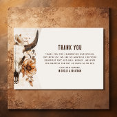 Rustieke Bull Koe schedel Floral Boho Westerne bru Bedankkaart