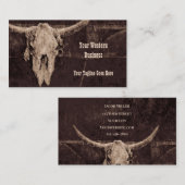 Rustieke Bull Skull Bruin Land Westerne Textuur Visitekaartje (Voorkant / Achterkant)