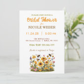 Rustieke Bumble Bee Bruids Douche Uitnodiging (Staand voorkant)