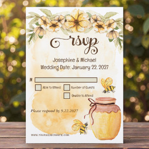 Rustieke Bumble Bee Rustieke Bruiloft RSVP Kaart