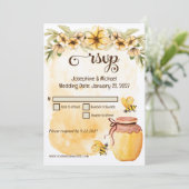 Rustieke Bumble Bee Rustieke Bruiloft RSVP Kaart (Staand voorkant)