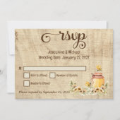 Rustieke Bumble Bee Wood Country Wedding RSVP-kaar Bedankkaart (Voorkant)