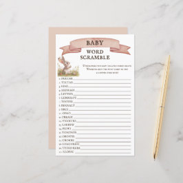 Rustieke Bunny Baby shower Word Scramble spel