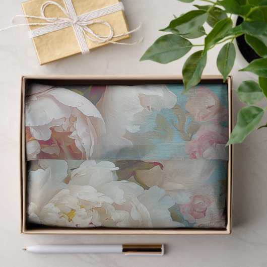 Rustieke Bunny & Peony Bloemen Decoupage Tissuepapier (Geschenk)