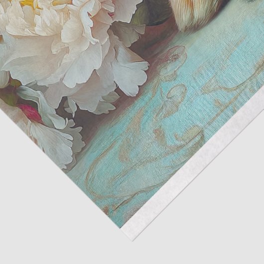 Rustieke Bunny & Peony Bloemen Decoupage Tissuepapier (Detail)