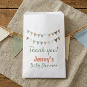 Rustieke bunting baby shower dank u bedankzakje