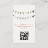 Rustieke bunting baby shower QR Code Registry Kaar Informatiekaartje (Achterkant)