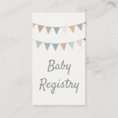 Rustieke bunting baby shower QR Code Registry Kaar Informatiekaartje (Voorkant)