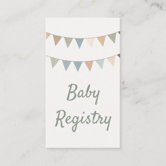 Rustieke bunting baby shower QR Code Registry Kaar Informatiekaartje (Voorkant)
