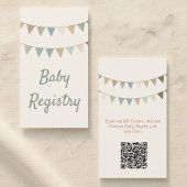 Rustieke bunting baby shower QR Code Registry Kaar Informatiekaartje