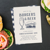 Rustieke Burgers & Bier Housewarming Feestje Kaart
