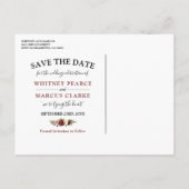 Rustieke Burgundy Blush Bloem Boho Save the Date Aankondigingskaart (Achterkant)